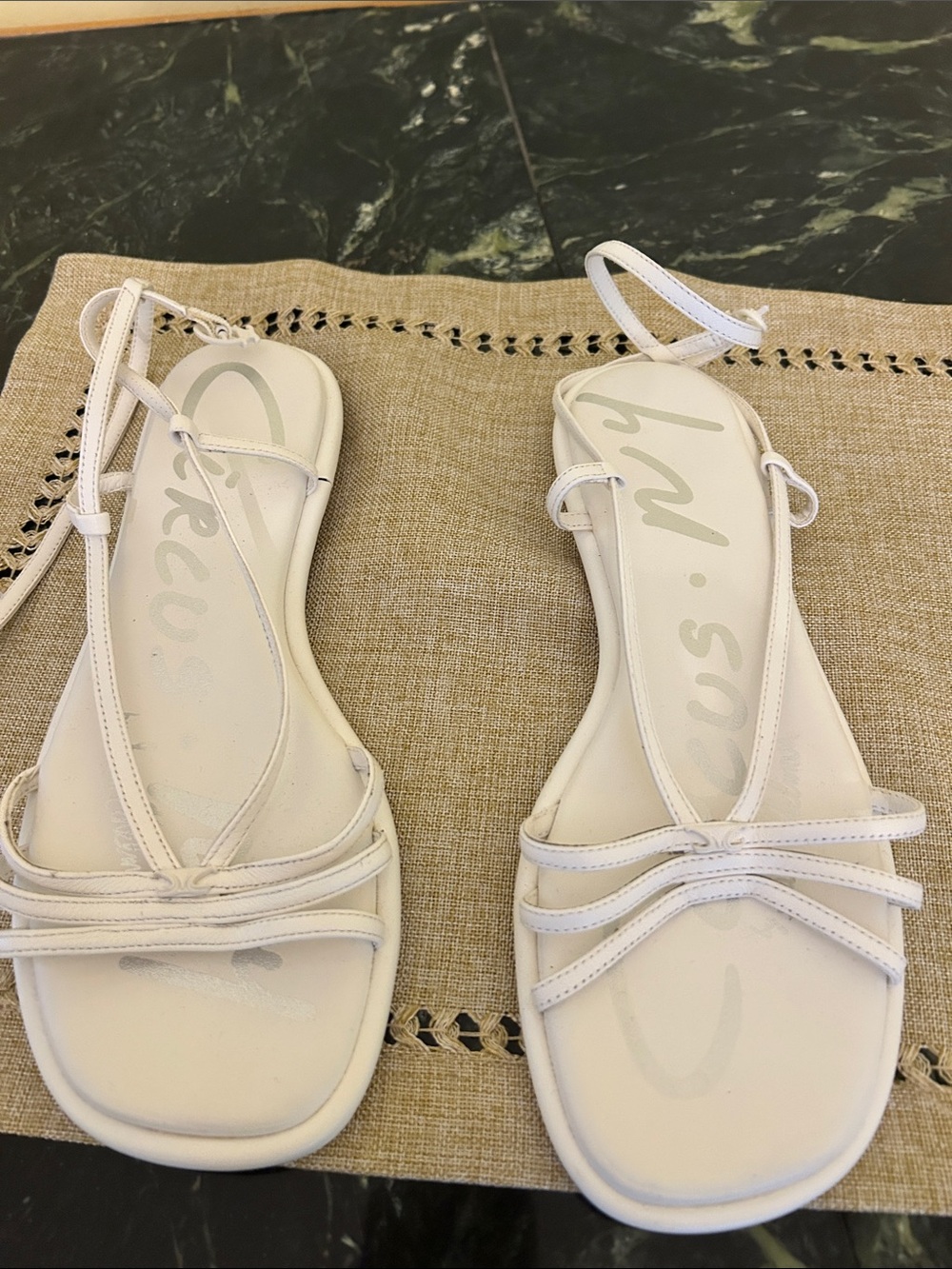 Circus by Sam Edelman White Strappy Square-Toe Sandals